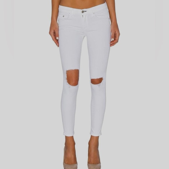 Rag & bone Bright White Capri Jeans Distressed Skinny Cropped Stretchy Sz 27 NWT - Picture 11 of 11